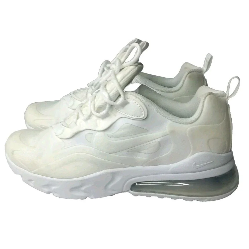 Nike Air Max 270 React Low Triple White BQ0103-100  Kids Shoes Size 6Y
